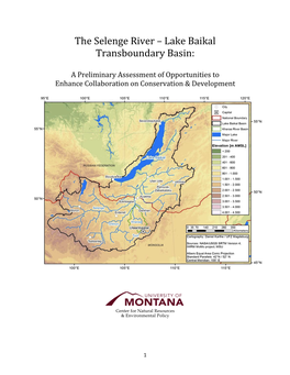 The Selenge River – Lake Baikal Transboundary Basin