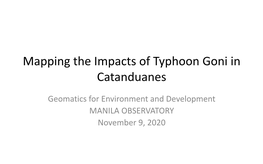 Flooded Areas in Catanduanes Typhoon Goni (Nov