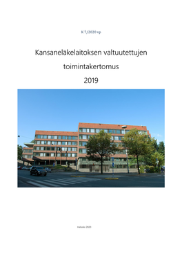 Kansaneläkelaitoksen Valtuutettujen Toimintakertomus 2019