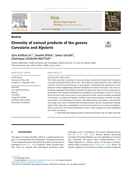 Diversity of Natural Products of the Genera Curvularia and Bipolaris
