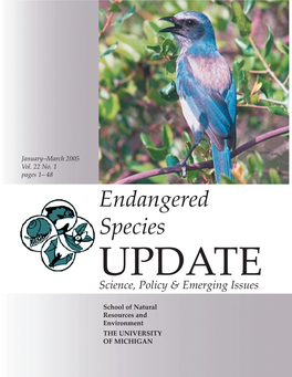 Endangered Species UPDATE Science, Policy & Emerging Issues