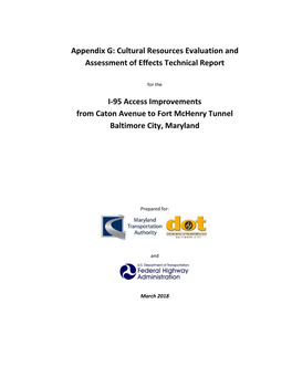 Appendix G: Cultural Resources Evaluation and Assessment of Effects Technical Report
