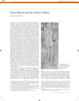 Francis Bacon and the Lefevre Gallery