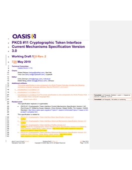 PKCS #11 Cryptographic Token Interface Current Mechanisms Specification Version 3.00