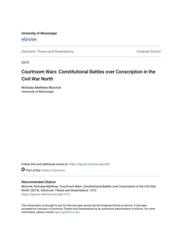 Constitutional Battles Over Conscription in the Civil War North