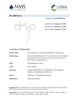 4F-ABINACA Sample Type: Seized Material