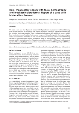 Hemi Masticatory Spasm with Facial Hemi Atrophy and Localized Scleroderma: Report of a Case with Bilateral Involvement