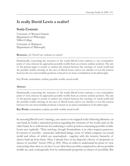 Is Really David Lewis a Realist?