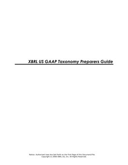 XBRL US GAAP Taxonomy Preparers Guide