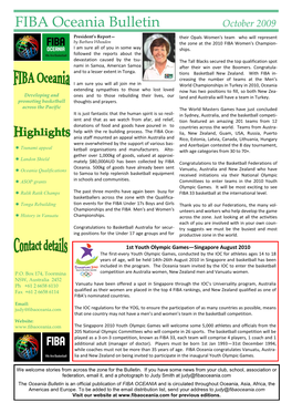 FIBA Oceania Bulletin