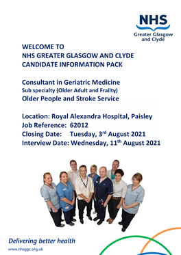 Welcome to Nhs Greater Glasgow and Clyde Candidate Information Pack
