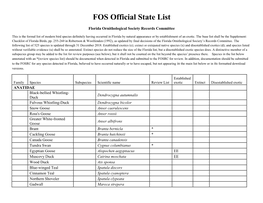 FOS Official State List