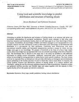 Using Local and Scientific Knowledge to Predict Distribution and Structure of Herring Shoals