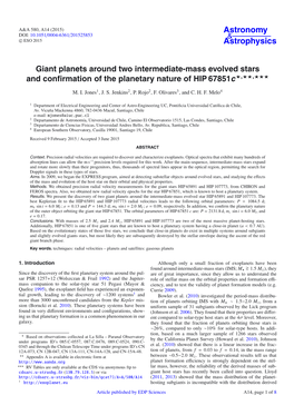 Giant Planets Around Two Intermediate-Mass Evolved Stars and Conﬁrmation of the Planetary Nature of HIP 67851C�,��,�