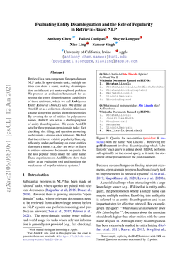 Evaluating Entity Disambiguation and the Role of Popularity in Retrieval-Based NLP