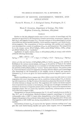 Stability of Biotite: Experiment