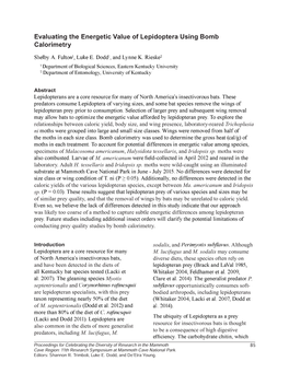 Evaluating the Energetic Value of Lepidoptera Using Bomb Calorimetry