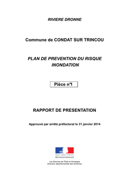 Commune De CONDAT SUR TRINCOU PLAN DE PREVENTION