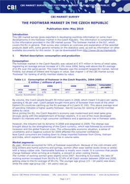 The Footwear Market in the Czech Republic