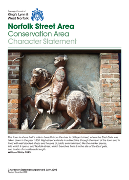 Norfolk Street Area Conservation Area Character Statement