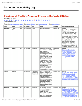 Database of Priests Accused of Sexual Abuse 8/21/11 5:48 PM