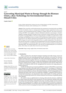 Converting Municipal Waste to Energy Through the Biomass Chain, a Key Technology for Environmental Issues in (Smart) Cities