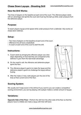 Chase Down Layups - Shooting Drill