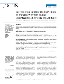 Success of an Educational Intervention on Nurses