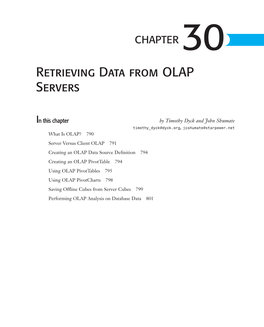 Retrieving Data from OLAP Servers