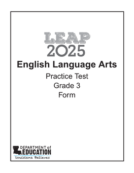 LEAP 2025 Grade 3 PBT Practice Test