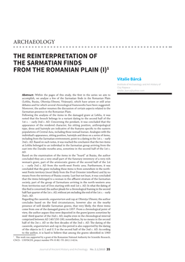 The Reinterpretation of the Sarmatian Finds from the Romanian Plain