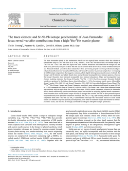 Geochemistry of Juan Fernandez Lavas Reveal Variable Contributions from a High-3He/4He Mantle Plume