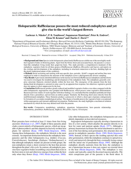 Holoparasitic Rafflesiaceae Possess the Most Reduced Endophytes And