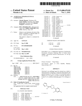 (12) United States Patent (10) Patent No.: US 9.480,678 B2 Masuda Et Al