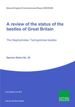 NECR265 Edition 1 a Review of the Status of the Beetles of Great Britain
