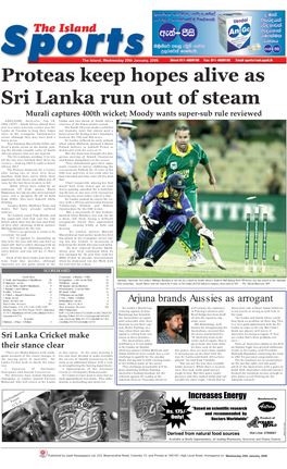 Proteas Keep Hopes Alive As Sri Lanka Run out of Steam