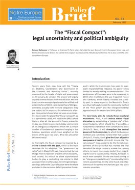 The “Fiscal Compact”: Legal Uncertainty and Political Ambiguity