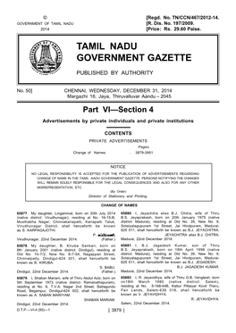 Tamil Nadu Government Gazette