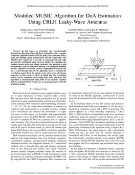 Modified MUSIC Algorithm for Doa Estimation Using CRLH Leaky-Wave