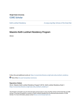 Maestro Keith Lockhart Residency Program