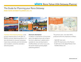 Reno Tahoe USA Getaway Planner the Guide for Planning Your Reno Getaway Reno Tahoe Getaway Planner 2014-15