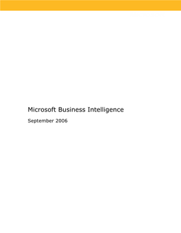 Microsoft Business Intelligence