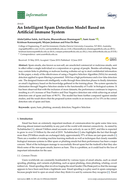 An Intelligent Spam Detection Model Based on Artificial Immune System