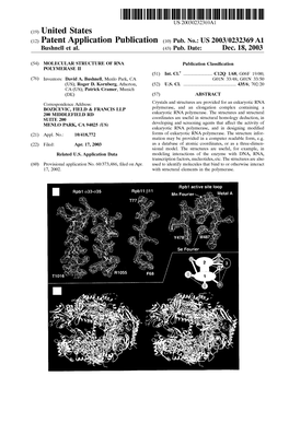 (12) Patent Application Publication (10) Pub. No.: US 2003/0232369 A1 Bushnell Et Al