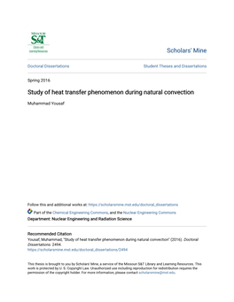 Study of Heat Transfer Phenomenon During Natural Convection