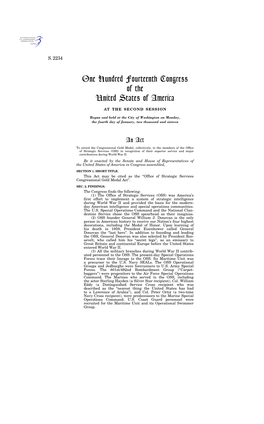 One Hundred Fourteenth Congress of the United States of America