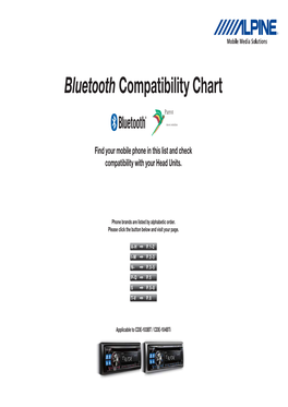 Bluetooth Compatibility Chart