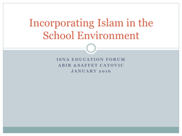 Incorporating Islam in the School Environment