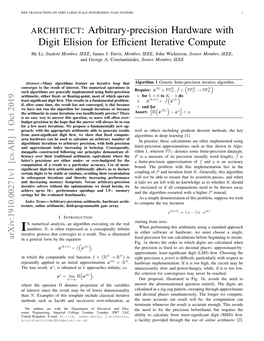 Architect: Arbitrary-Precision Hardware with Digit Elision for Efficient Iterative Compute 3