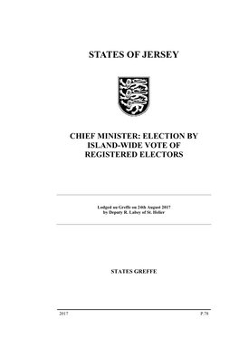 Chief Minister: Election by Island-Wide Vote of Registered Electors